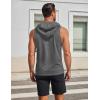 imageCOOFANDY Mens Workout Hooded Tank Tops Sleeveless Gym Hoodies Cotton Muscle Cut Off Shirt Bodybuilding Henley ShirtsDark Grey