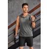 imageCOOFANDY Mens Workout Hooded Tank Tops Sleeveless Gym Hoodies Cotton Muscle Cut Off Shirt Bodybuilding Henley ShirtsDark Grey