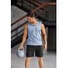 imageCOOFANDY Mens Workout Hooded Tank Tops Sleeveless Gym Hoodies Cotton Muscle Cut Off Shirt Bodybuilding Henley ShirtsLight Blue