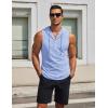 imageCOOFANDY Mens Workout Hooded Tank Tops Sleeveless Gym Hoodies Cotton Muscle Cut Off Shirt Bodybuilding Henley ShirtsLight Blue