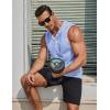 imageCOOFANDY Mens Workout Hooded Tank Tops Sleeveless Gym Hoodies Cotton Muscle Cut Off Shirt Bodybuilding Henley ShirtsLight Blue
