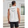 imageCOOFANDY Mens Workout Hooded Tank Tops Sleeveless Gym Hoodies Cotton Muscle Cut Off Shirt Bodybuilding Henley ShirtsWhite