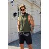 imageCOOFANDY Mens Workout Hooded Tank Tops Sleeveless Muscle Cut Off Shirts Athletic Gym Hoodies for Training FitnessArmy Green