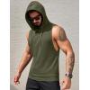 imageCOOFANDY Mens Workout Hooded Tank Tops Sleeveless Muscle Cut Off Shirts Athletic Gym Hoodies for Training FitnessArmy GreenBlack
