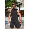 imageCOOFANDY Mens Workout Hooded Tank Tops Sleeveless Muscle Cut Off Shirts Athletic Gym Hoodies for Training FitnessArmy GreenBlack