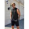 imageCOOFANDY Mens Workout Hooded Tank Tops Sleeveless Muscle Cut Off Shirts Athletic Gym Hoodies for Training FitnessBlack