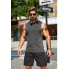 imageCOOFANDY Mens Workout Hooded Tank Tops Sleeveless Muscle Cut Off Shirts Athletic Gym Hoodies for Training FitnessDark GreyBlack
