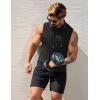 imageCOOFANDY Mens Workout Hooded Tank Tops Sleeveless Muscle Cut Off Shirts Athletic Gym Hoodies for Training FitnessDark GreyBlack