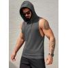 imageCOOFANDY Mens Workout Hooded Tank Tops Sleeveless Muscle Cut Off Shirts Athletic Gym Hoodies for Training FitnessDark GreyBlack