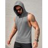 imageCOOFANDY Mens Workout Hooded Tank Tops Sleeveless Muscle Cut Off Shirts Athletic Gym Hoodies for Training FitnessLight Grey