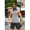 imageCOOFANDY Mens Workout Hooded Tank Tops Sleeveless Muscle Cut Off Shirts Athletic Gym Hoodies for Training FitnessLight Grey
