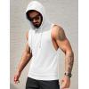 imageCOOFANDY Mens Workout Hooded Tank Tops Sleeveless Muscle Cut Off Shirts Athletic Gym Hoodies for Training FitnessWhite