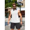 imageCOOFANDY Mens Workout Hooded Tank Tops Sleeveless Muscle Cut Off Shirts Athletic Gym Hoodies for Training FitnessWhite
