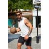imageCOOFANDY Mens Workout Hooded Tank Tops Sleeveless Muscle Cut Off Shirts Athletic Gym Hoodies for Training FitnessWhite