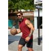 imageCOOFANDY Mens Workout Hooded Tank Tops Sleeveless Muscle Cut Off Shirts Athletic Gym Hoodies for Training FitnessWine Red
