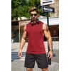 imageCOOFANDY Mens Workout Hooded Tank Tops Sleeveless Muscle Cut Off Shirts Athletic Gym Hoodies for Training FitnessWine Red