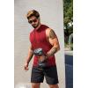 imageCOOFANDY Mens Workout Hooded Tank Tops Sleeveless Muscle Cut Off Shirts Athletic Gym Hoodies for Training FitnessWine Red