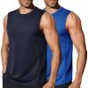 imageCOOFANDY Mens Workout Gym Tank Tops Dry Fit Pack Sleeveless Muscle Shirts Breathable Running TankNavy BlueBlue