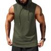 imageCOOFANDY Mens Workout Hooded Tank Tops Sleeveless Muscle Cut Off Shirts Athletic Gym Hoodies for Training FitnessArmy Green