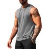 imageCOOFANDY Mens Workout Hooded Tank Tops Sleeveless Muscle Cut Off Shirts Athletic Gym Hoodies for Training FitnessLight Grey