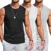 imageCOOFANDY Mens Workout Tank Tops Cotton 3 Pack Soft Muscle Shirt Sleeveless Classic T Shirts Gym Athletic TankBlackWhiteLight Grey