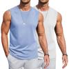 imageCOOFANDY Mens Workout Tank Tops Cotton 3 Pack Soft Muscle Shirt Sleeveless Classic T Shirts Gym Athletic TankWhiteLight Blue