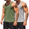 imageCOOFANDY Mens Workout Tank Tops Pack Dry Fit Sleeveless Running Shirts Gym Muscle Bodybuilding T ShirtsBlackArmy Green