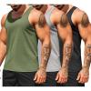 imageCOOFANDY Mens Workout Tank Tops Pack Dry Fit Sleeveless Running Shirts Gym Muscle Bodybuilding T ShirtsBlackGreyArmy Green