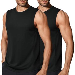 imageCOOFANDY Mens Workout Gym Tank Tops Dry Fit Pack Sleeveless Muscle Shirts Breathable Running TankBlackBlack