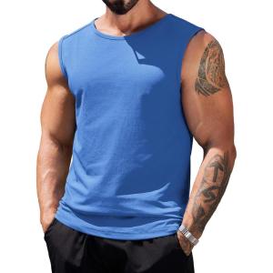 imageCOOFANDY Mens Workout Tank Tops Pack Dry Fit Sleeveless Muscle Gym Shirts Stretch Bodybuilding TeeBlue