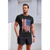 imageCOOFANDY Mens 3 Pack Workout T Shirts Short Sleeve Gym Bodybuilding Muscle Shirt Base Layer Fitness Tee TopsAmerican Flag Black