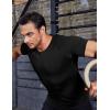 imageCOOFANDY Mens 3 Pack Workout T Shirts Short Sleeve Gym Bodybuilding Muscle Shirt Base Layer Fitness Tee TopsBlack01dark GreyPink