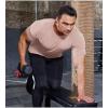 imageCOOFANDY Mens 3 Pack Workout T Shirts Short Sleeve Gym Bodybuilding Muscle Shirt Base Layer Fitness Tee TopsBlack01dark GreyPink
