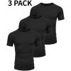 imageCOOFANDY Mens 3 Pack Workout T Shirts Short Sleeve Gym Bodybuilding Muscle Shirt Base Layer Fitness Tee TopsBlackBlackBlack