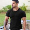 imageCOOFANDY Mens 3 Pack Workout T Shirts Short Sleeve Gym Bodybuilding Muscle Shirt Base Layer Fitness Tee TopsBlackDark GreyOlive Green