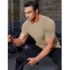 imageCOOFANDY Mens 3 Pack Workout T Shirts Short Sleeve Gym Bodybuilding Muscle Shirt Base Layer Fitness Tee TopsBrownDark GreyBlack