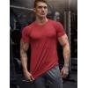 imageCOOFANDY Mens 3 Pack Workout T Shirts Short Sleeve Gym Bodybuilding Muscle Shirt Base Layer Fitness Tee TopsRedOlive GreenBlack
