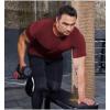 imageCOOFANDY Mens 3 Pack Workout T Shirts Short Sleeve Gym Bodybuilding Muscle Shirt Base Layer Fitness Tee TopsWine RedWhiteBlack