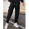 imageCOOFANDY Mens Cargo Joggers Drawstring Jogger Cargo Pants Fashion Tapered Pants with Multi PocketsBlack