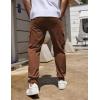 imageCOOFANDY Mens Cargo Joggers Drawstring Jogger Cargo Pants Fashion Tapered Pants with Multi PocketsBrown