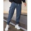 imageCOOFANDY Mens Cargo Joggers Drawstring Jogger Cargo Pants Fashion Tapered Pants with Multi PocketsDark Blue