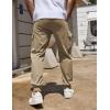 imageCOOFANDY Mens Cargo Joggers Drawstring Jogger Cargo Pants Fashion Tapered Pants with Multi PocketsKhaki