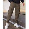 imageCOOFANDY Mens Cargo Joggers Drawstring Jogger Cargo Pants Fashion Tapered Pants with Multi PocketsLight Brown