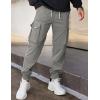 imageCOOFANDY Mens Cargo Joggers Drawstring Jogger Cargo Pants Fashion Tapered Pants with Multi PocketsLight Gray