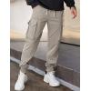 imageCOOFANDY Mens Cargo Joggers Drawstring Jogger Cargo Pants Fashion Tapered Pants with Multi PocketsLight Khaki