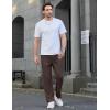 imageCOOFANDY Mens Casual Elastic Waist Pants Drawstring Summer Beach Pant Lightweight Stretch Linen TrouserBrown