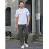 imageCOOFANDY Mens Casual Elastic Waist Pants Drawstring Summer Beach Pant Lightweight Stretch Linen TrouserDark Grey
