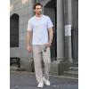 imageCOOFANDY Mens Casual Elastic Waist Pants Drawstring Summer Beach Pant Lightweight Stretch Linen TrouserLight Grey