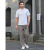 imageCOOFANDY Mens Casual Elastic Waist Pants Drawstring Summer Beach Pant Lightweight Stretch Linen TrouserMedium Gray