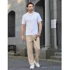 imageCOOFANDY Mens Casual Elastic Waist Pants Drawstring Summer Beach Pant Lightweight Stretch Linen TrouserMoon Grey